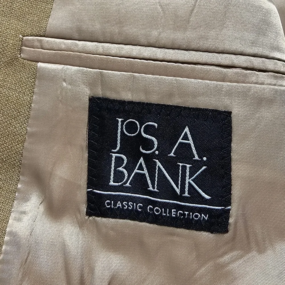 Jos. A. Bank Blazer Jacket Mens 44S Brown Lined Tailored Fit Single Breasted